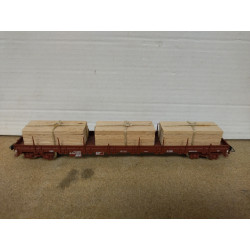 VAGON PLATAFORMA MADERA 1:87 H0 NO BOX