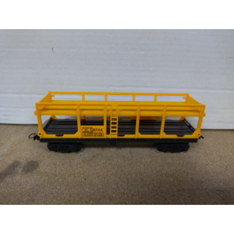 VAGON TRANSPORTE COCHES STVA YELLOW + COCHES 1:87 H0 MEHANO NO BOX