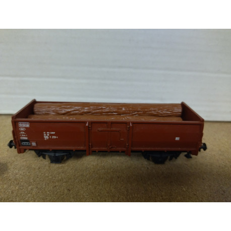 VAGON CARGA MARRON ABIERTO 1:87 H0 NO BOX