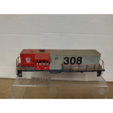 CARCASA LOCOMOTORA 308 ROJA TRANSFORMACION ARTESANAL 1:87 H0 NO BOX