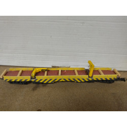 VAGON PLATAFORMA AMARILLO ARTESANAL 1:87 H0