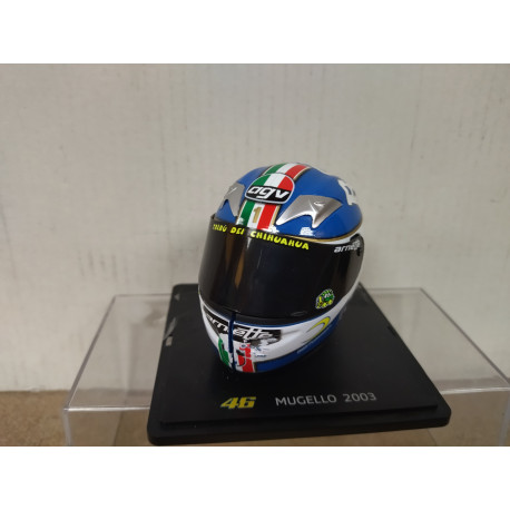 CASCO/HELMET V.ROSSI MUGELLO 2003 MOTO/BIKE 1:5 SPARK ALTAYA DEFECTUOSO/NO URNA