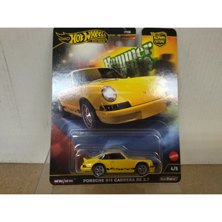 PORSCHE 911 CARRERA RS 2.7 YELLOW 4/5 HAMMER 1:64 HOT WHEELS PREMIUM