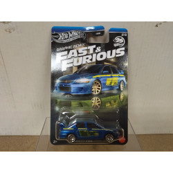 MITSUBISHI LANCER EVO VII BLUE 2/5 GRAPHIC FAST & FURIOUS 1:64 HOT WHEELS