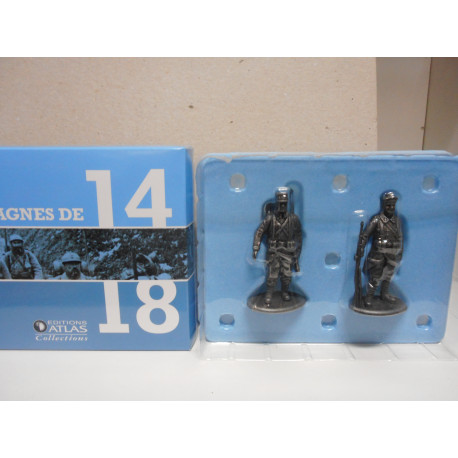 FIGURES CHASSEUR A PIED + FUSILIER MARIN 1914-18 WW I 1:32 ATLAS 119 MHSP