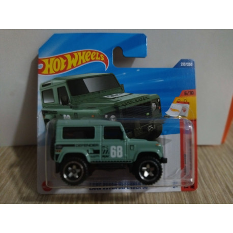LAND ROVER DEFENDER 90 GREEN n68 5/10 THEN AND NOW 1:64 HOT WHEELS
