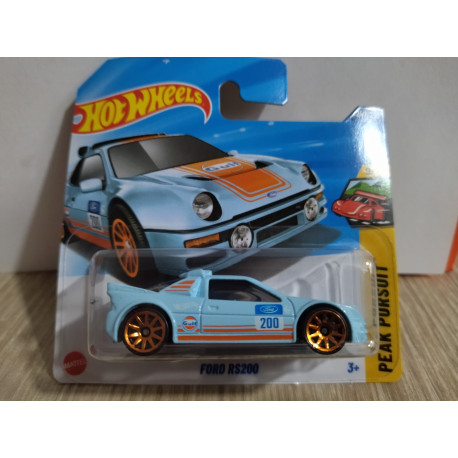 FORD RS200 BLUE GULF 9/10 PEAK PURSUIT 1:64 HOT WHEELS