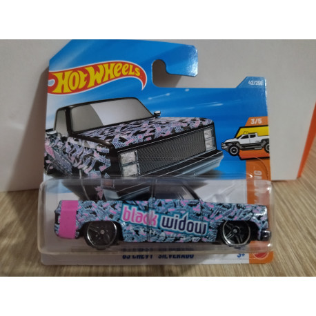 CHEVROLET SILVERADO 1983 BLACK WIDOW 3/5 TRUCKIN´ALONG 1:64 HOT WHEELS