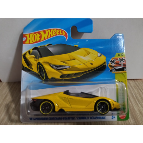 LAMBORGHINI CENTENARIO 2016 ROADSTER YELLOW 1/10 EXOTICARS 1:64 HOT WHEELS