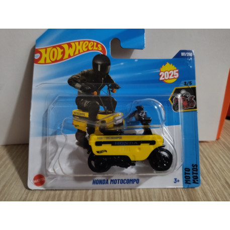 HONDA MOTOCOMPO YELLOW 3/5 MOTO 1:64 HOT WHEELS