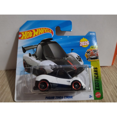 PAGANI ZONDA CINQUE WHITE 4/10 EXOTICARS 1:64 HOT WHEELS