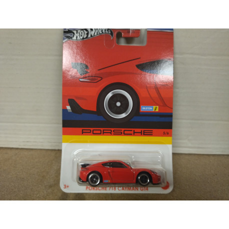 PORSCHE 718 CAYMAN GT4 RED 5/6 PORSCHE 1:64 HOT WHEELS