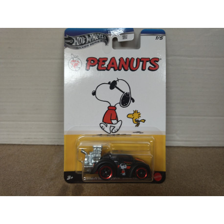 VOLKSWAGEN BEETLE BLACK SNOOPY 1/5 PEANUTS 1:64 HOT WHEELS