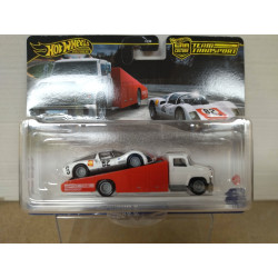 PORSCHE 906 CARRERA 6 + CARRY ON TEAM TRANSPORT 1:64 HOT WHEELS PREMIUM