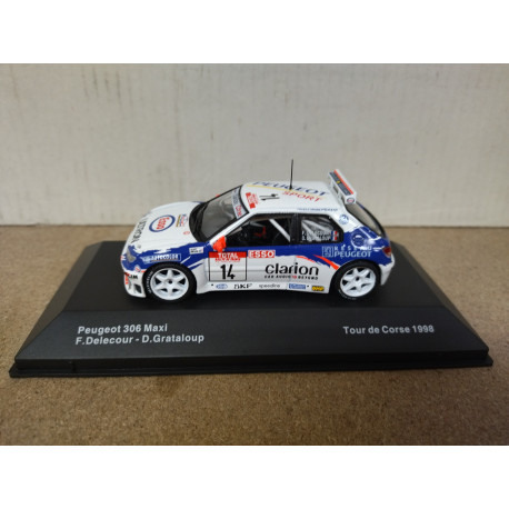 PEUGEOT 306 MAXI 1998 RALLY TOUR CORSE DELECOUR 1:43 IXO JMJ