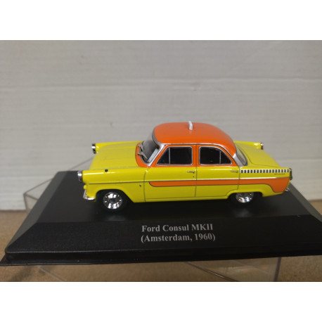 FORD CONSUL 1960 MKII TAXI AMSTERDAM HOLANDA 1:43 ALTAYA IXO DEFECT NO RETRO