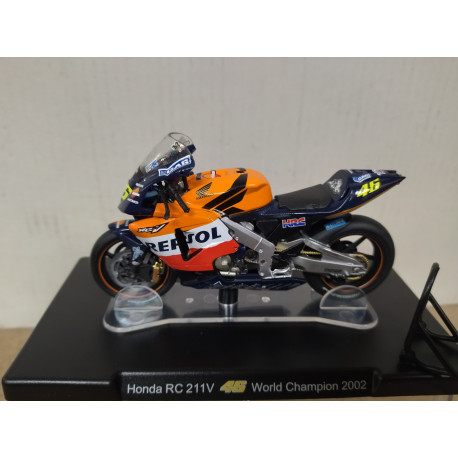 HONDA RC 211V 2002 WORLD CHAMPION VALENTINO ROSSI 1:18 ALTAYA IXO BLISTER ABIERTO