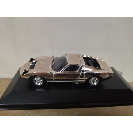 LAMBORGHINI MIURA P400 CHROME/SILVER 1:43 ALTAYA IXO BOX NO ORIGINAL