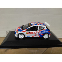 PEUGEOT 207 S2000 2009 RALLY YPRES MEEKE 1:43 ALTAYA IXO BOX NO ORIGINAL