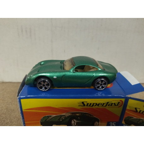 TVR TUSCAN S GREEN SUPERFAST n35 1:64 MATCHBOX OPEN BOX