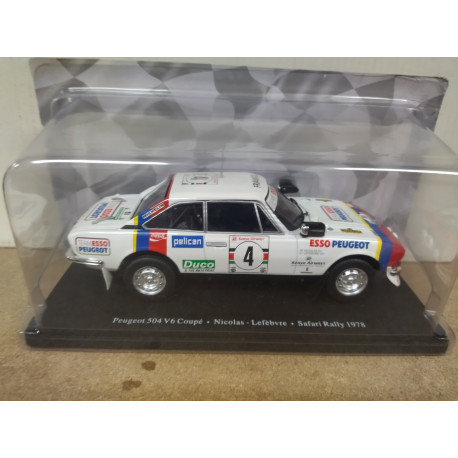 PEUGEOT 504 V6 COUPE 1978 RALLY SAFARI LEFEBVRE 1:24 SALVAT IXO