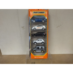 5-PACK CARS TOYOTA, FIAT, MBX CITY DRIVERS 1:64 MATCHBOX