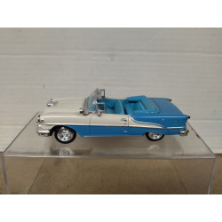 OLDSMOBILE SUPER 88 1955 CONVERTIBLE BLUE & WHITE 1:43 NEW RAY NO BOX
