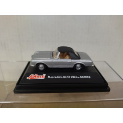 MERCEDES-BENZ W113 280 SL SOFTOP 1:72 SCHUCO JUNIOR LINE URNA RAJADA