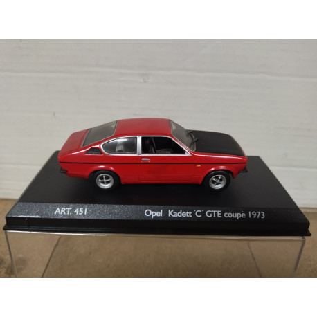 OPEL KADETT C 1973 GTE COUPE RED/BLACK 1:43 DETAIL CARS