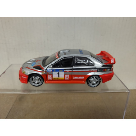 MITSUBISHI LANCER EVO V 1998 RALLY CATALUÑA MAKINEN 1:43 HONGWELL NO BOX