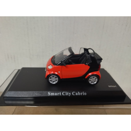 SMART CITY CABRIO 2003 RED/BLACK 1:43 DelPRADO OPEN BLISTER