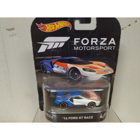 FORD GT 2016 RACE 4/5 FORZA MOTORS 1:64 HOT WHEELS PREMIUM ABIERTO