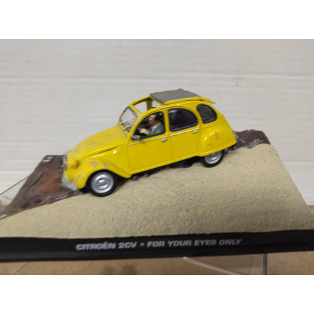 CITROEN 2CV + FIG ..EYES ONLY 007 JAMES BOND 1:43 EAGLEMOSS IXO URNA MAL/NO FOTO