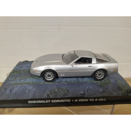 CHEVROLET CORVETTE C4 A VIEW TO A KILL 007 JAMES BOND 1:43 IXO EAGLEMOSS URNA MAL