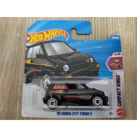 HONDA CITY TURBO II 1985 BLACK 4/10 COMPACT KINGS 1:64 HOT WHEELS