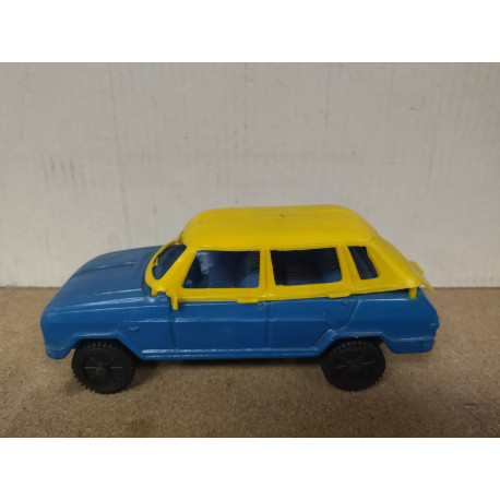 RENAULT 6 AZUL/AMARILLO PLASTICO INFLADO/PLASTIC TOY VINTAGE