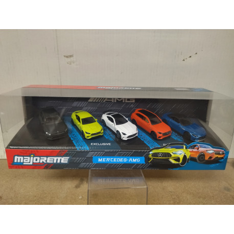 MERCEDES-AMG 5-CAR SET MERCEDES A/GLC/SL/CLE/GT 63 1:64 MAJORETTE