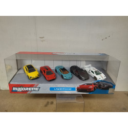 LAMBORGHINI 5-CAR SET URUS/CENTENARIO/COUNTACH/SIAN 1:64 MAJORETTE