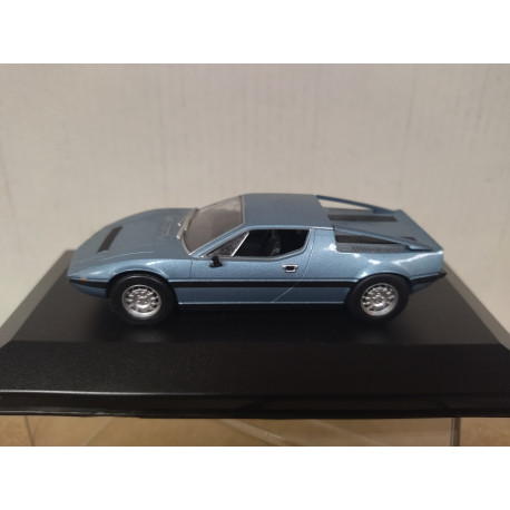 MASERATI MERAK 2000 GT BLUE 1:43 HACHETTE LEO BOX NO ORIGINAL