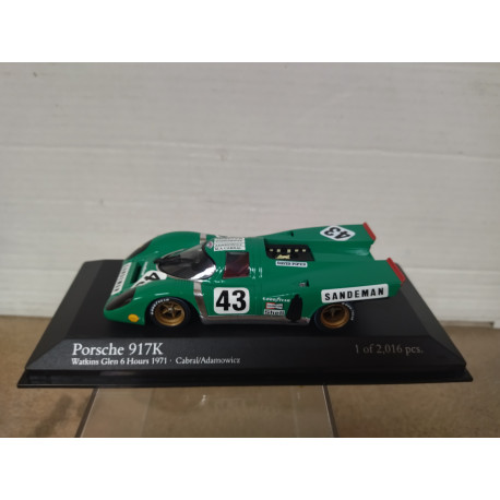 PORSCHE 917K 1971 6 H WATKINS GLEN CABRAL-ADAMOWICZ 1:43 MINICHAMPS