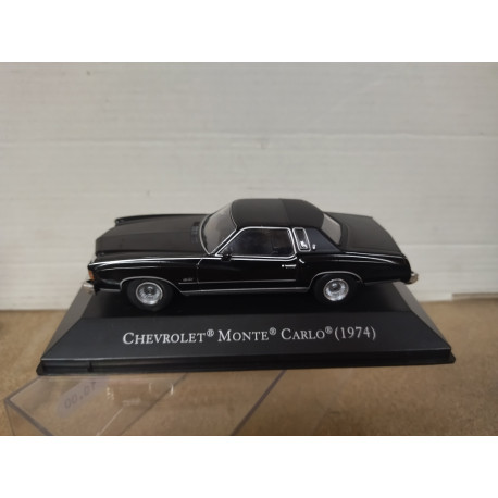 CHEVROLET MONTE CARLO 1974 BLACK AMERICAN CARS 1:43 ALTAYA IXO