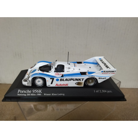 PORSCHE 956K 1986 200 MILES NORISRING BLAUPUNKT 1:43 MINICHAMPS