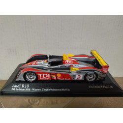 AUDI R10 2008 24 H LE MANS CAPELLO-MCNISH-KRISTENSEN 1:43 MINICHAMPS URNA ROTA