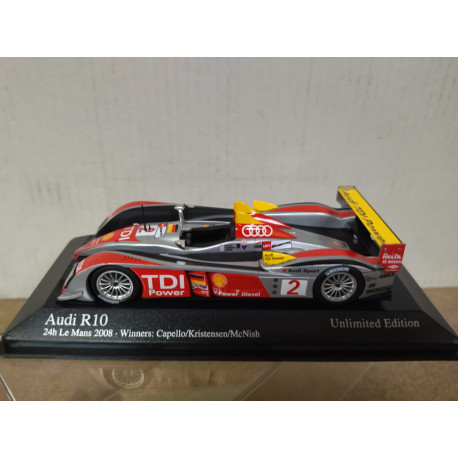 AUDI R10 2008 24 H LE MANS CAPELLO-MCNISH-KRISTENSEN 1:43 MINICHAMPS URNA ROTA
