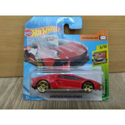 LAMBORGHINI AVENTADOR HOMAGE RED 6/10 EXOTICS 1:64 HOT WHEELS CARTON ROTO