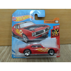 PONTIAC FIREBIRD 1967 RED CUSTOM 5/10 FLAMES 1:64 HOT WHEELS