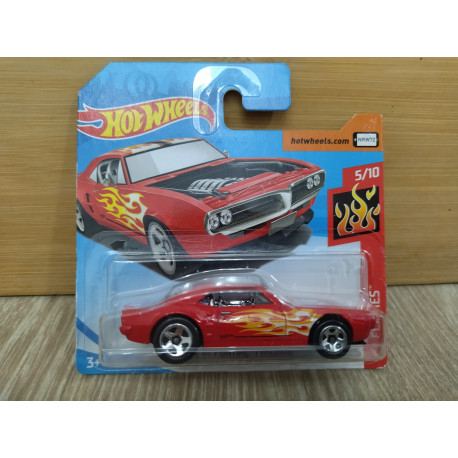 PONTIAC FIREBIRD 1967 RED CUSTOM 5/10 FLAMES 1:64 HOT WHEELS