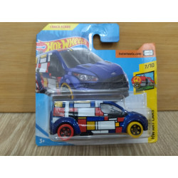 FORD TRANSIT CONNECT BLUE 7/10 ART CARS 1: 64 HOT WHEELS