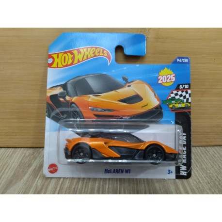 MCLAREN W1 ORANGE 6/10 RACE DAY 1:64 HOT WHEELS