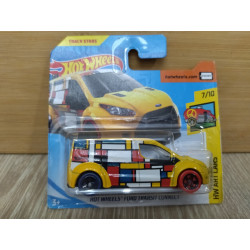 FORD TRANSIT CONNECT YELLOW 7/10 ART CARS 1: 64 HOT WHEELS